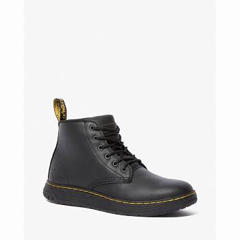 Dr Martens Férfi Amwell Slip Resistant Bőr Lace Up Bakancs Fekete